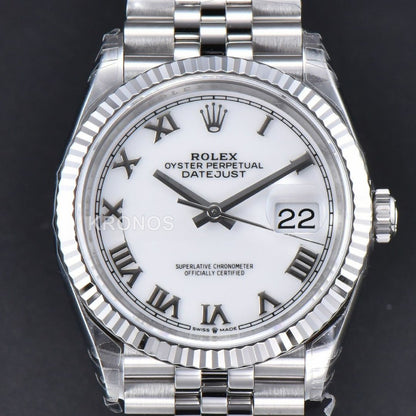 Datejust 36mm White Dial Roma Marker - Authentic Movement