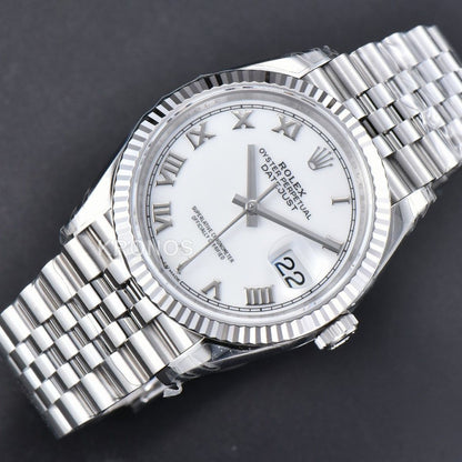Datejust 36mm White Dial Roma Marker - Authentic Movement