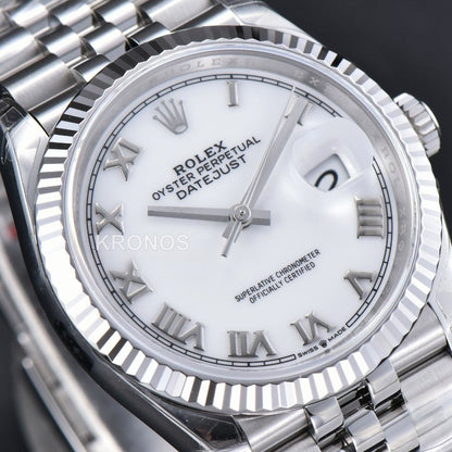 Datejust 36mm White Dial Roma Marker - Authentic Movement