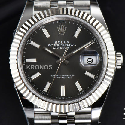 Datejust 41mm Gray Dial Lume Marker - Authentic Movement