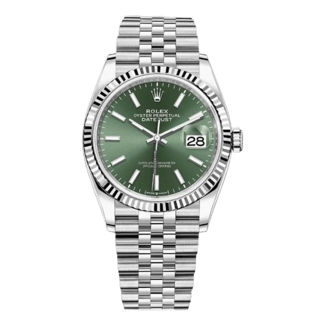 Reloj Datejust Oystersteel Green Dial Jubilee - Kronos Relojes vista frontal