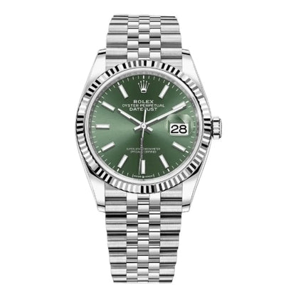 Reloj Datejust Oystersteel Green Dial Jubilee - Kronos Relojes vista frontal