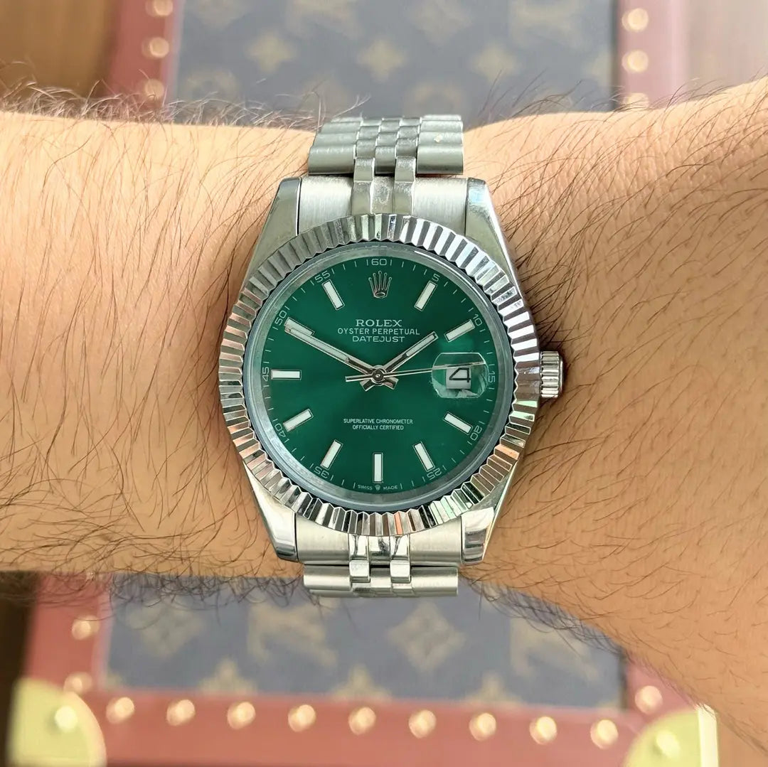 Reloj inspirado suizo Oystersteel verde - Kronos Relojes pulsera Jubilee