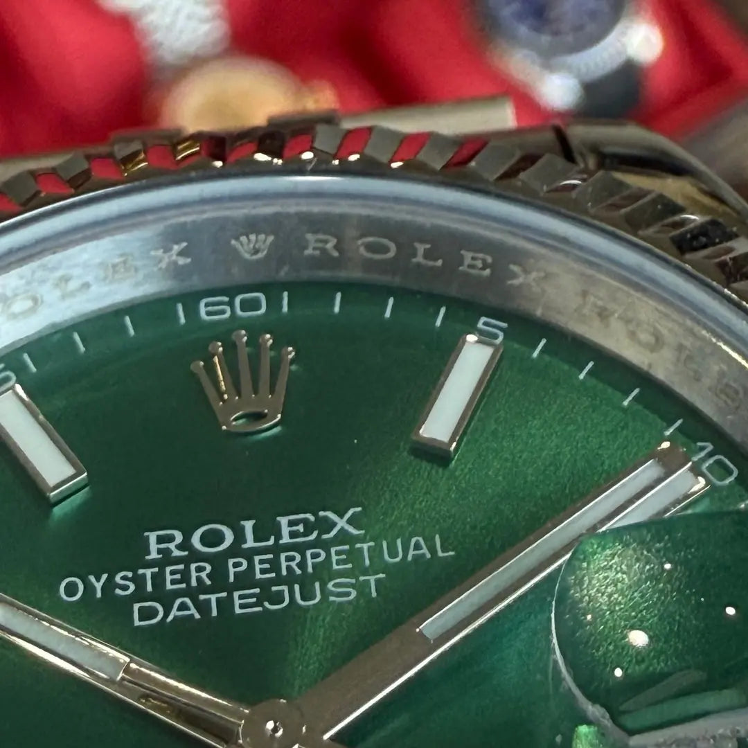 Pulsera Jubilee Datejust Oystersteel verde - Kronos Relojes detalle cierre