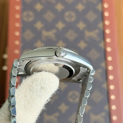 Esfera verde Datejust reloj de lujo accesible - Kronos Relojes lateral
