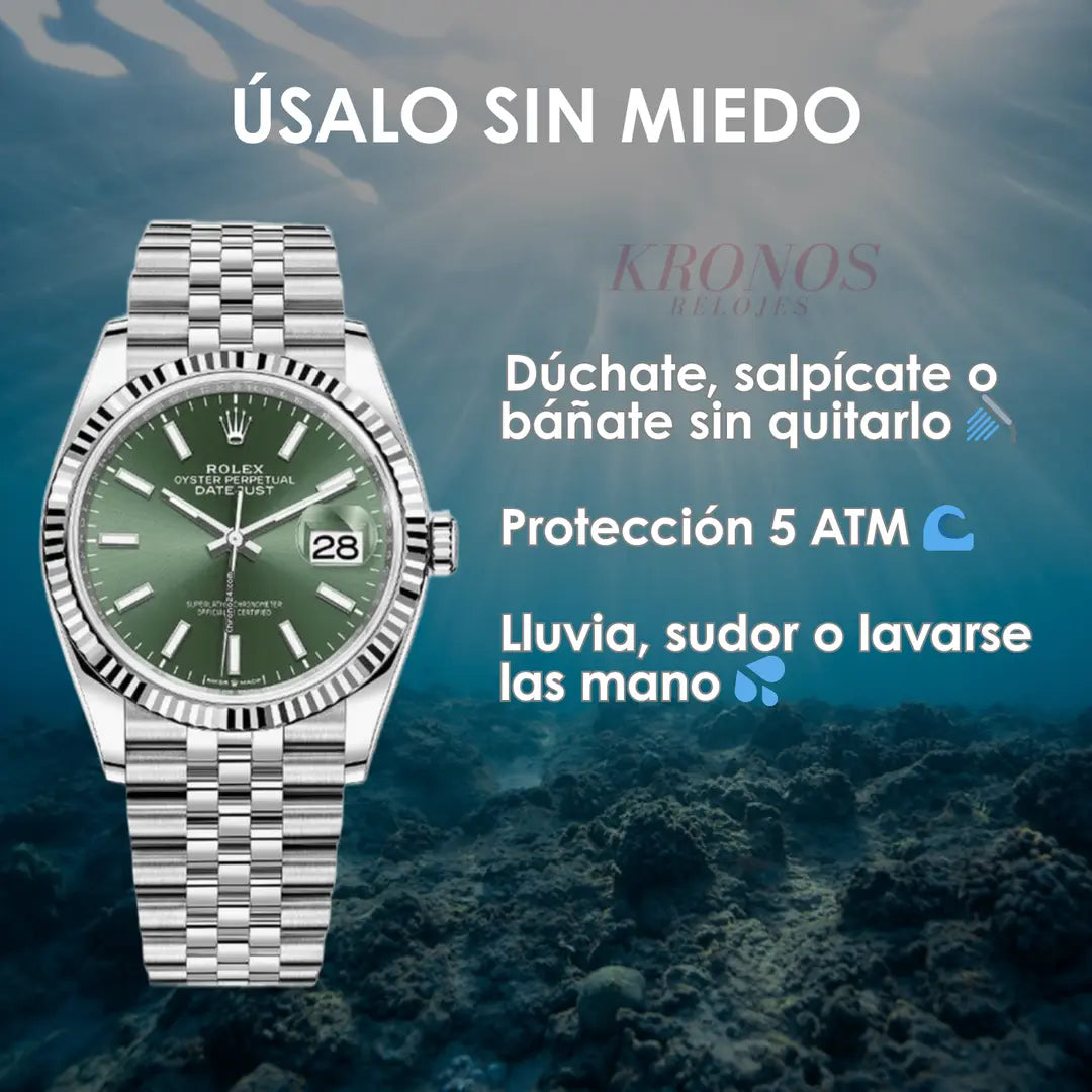 Reloj Kronos Datejust Green Dial maquinaria auténtica - disponible México USA España