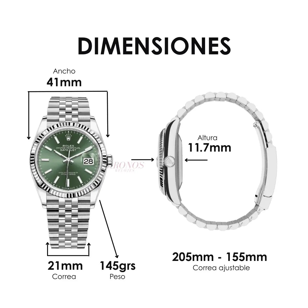 Reloj Kronos Datejust Green Dial maquinaria auténtica - disponible México USA España