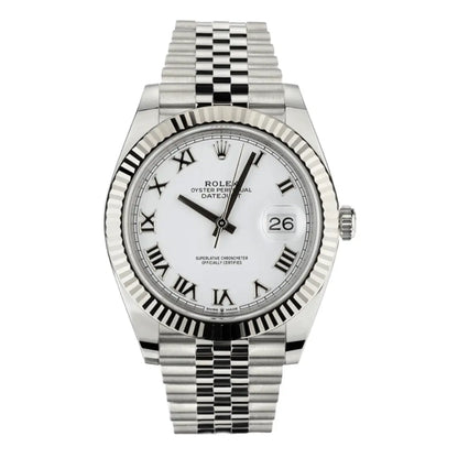 Reloj Datejust Oystersteel esfera blanca romana Kronos Relojes