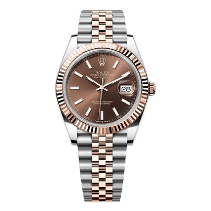 Reloj Datejust Rolesor Everose esfera chocolate pulsera Jubilee - Kronos Relojes