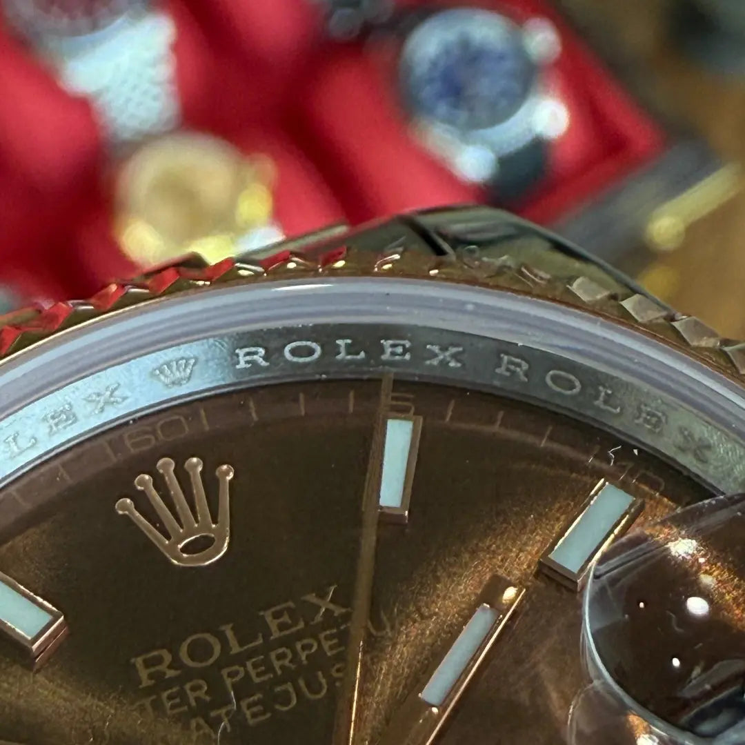 Esfera chocolate con índices Datejust Rolesor estilo premium Kronos Relojes