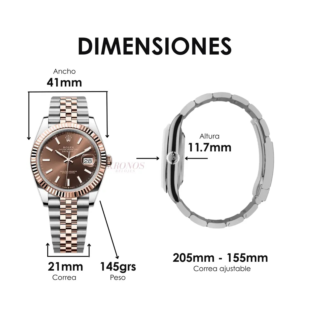 Reloj de lujo accesible Datejust chocolate dial pulsera Jubilee Kronos Relojes