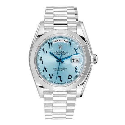 Day-Date Oystersteel Tiffany Arabic Dial President Kronos Relojes vista frontal