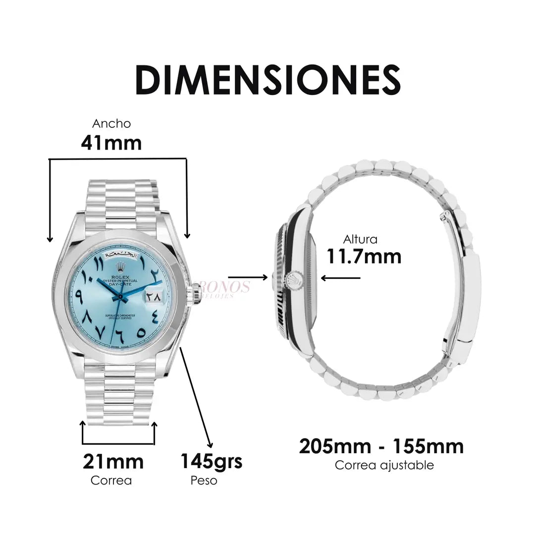 Pulsera President Oystersteel Day-Date Tiffany Kronos Relojes lado