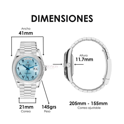 Pulsera President Oystersteel Day-Date Tiffany Kronos Relojes lado
