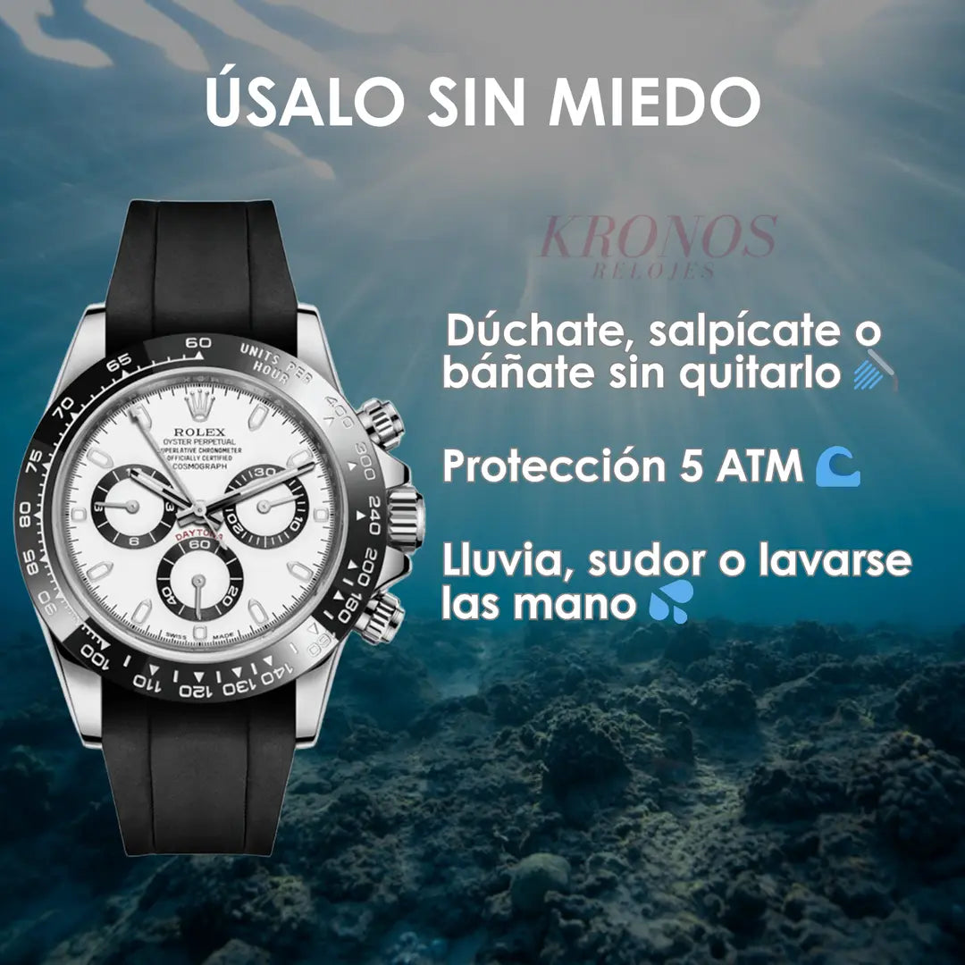Caja reloj Daytona Oystersteel fondo visible maquinaria Kronos