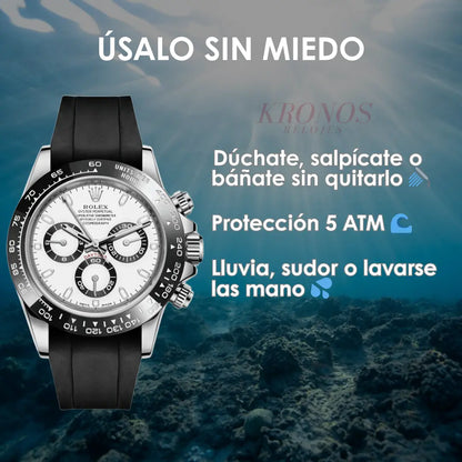 Caja reloj Daytona Oystersteel fondo visible maquinaria Kronos