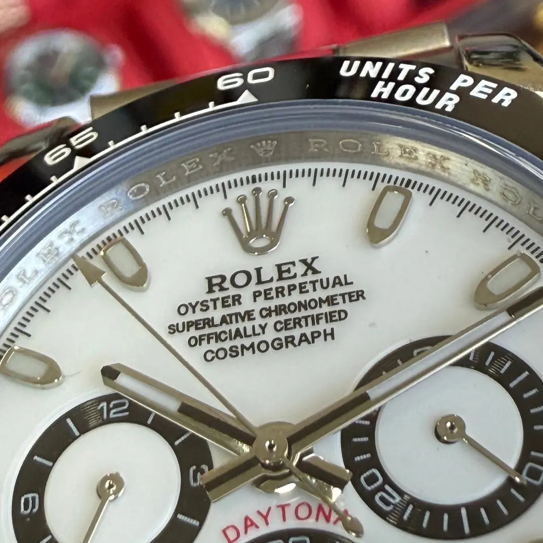 Detalle esfera Daytona Panda blanca Kronos reloj premium