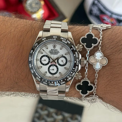 Daytona Oystersteel Panda cronógrafo Kronos Relojes estilo clásico