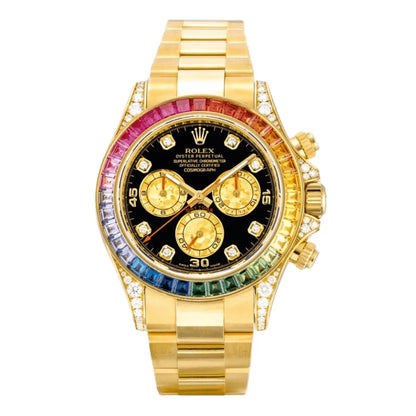 Reloj Daytona Rainbow Edición Especial Yellow Gold dial negro Kronos Relojes