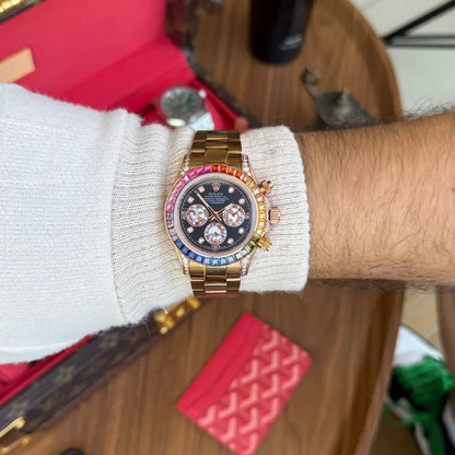 Reloj de lujo Daytona Rainbow inspirado con correa Oyster Kronos Relojes