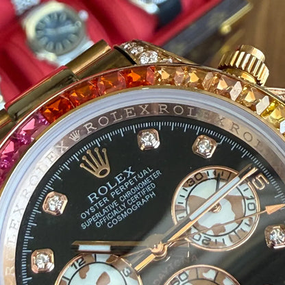 Cronógrafo deportivo Daytona Rainbow AAA estilo yellow gold Kronos Relojes