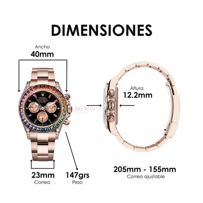 Pulsera Oyster acero yellow gold Daytona Rainbow Kronos Relojes