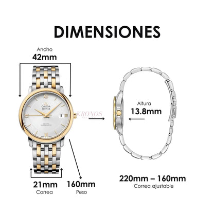 Caja redonda De Ville Prestige acero y oro - Kronos Relojes México