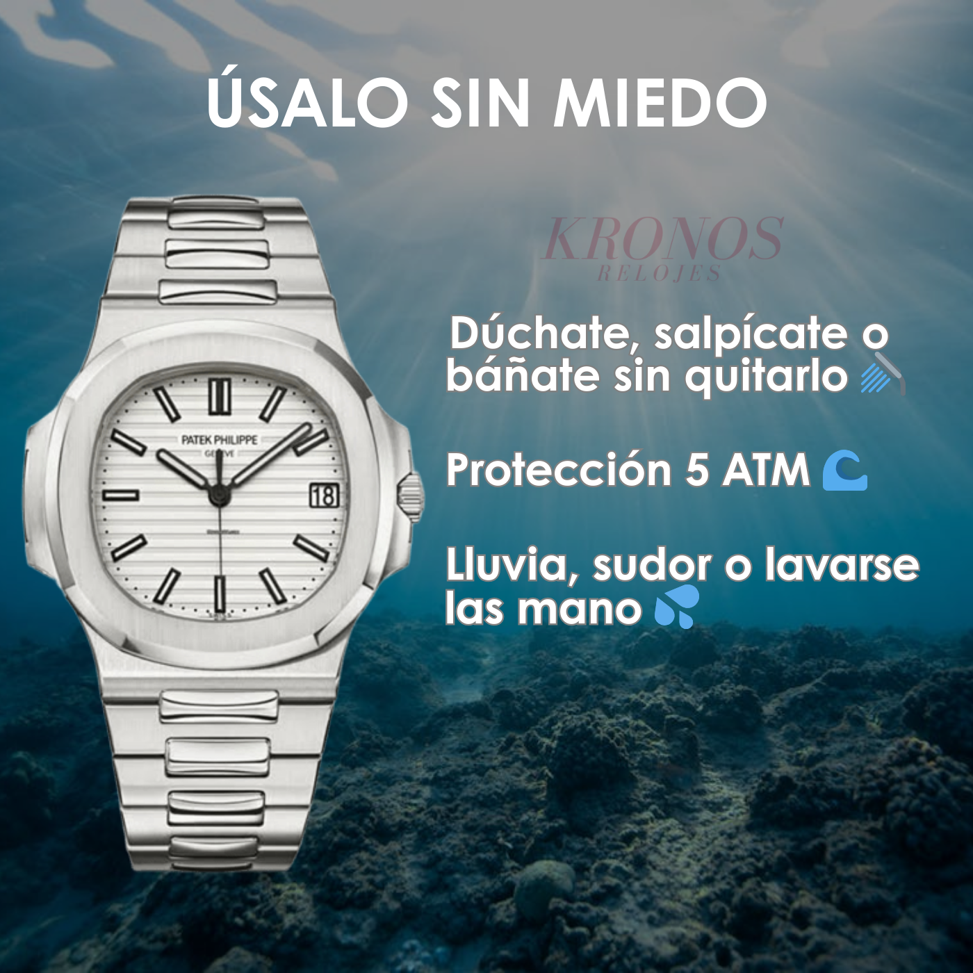 Nautilus Steel – White Dial Patek Type