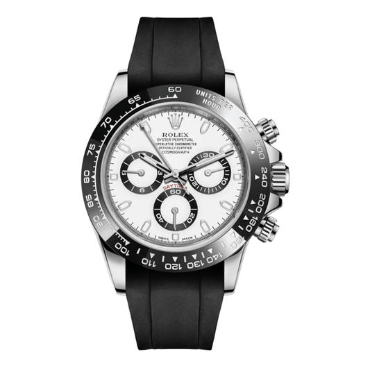 Daytona Oystersteel – White Dial Oysterflex Tipo Rolex