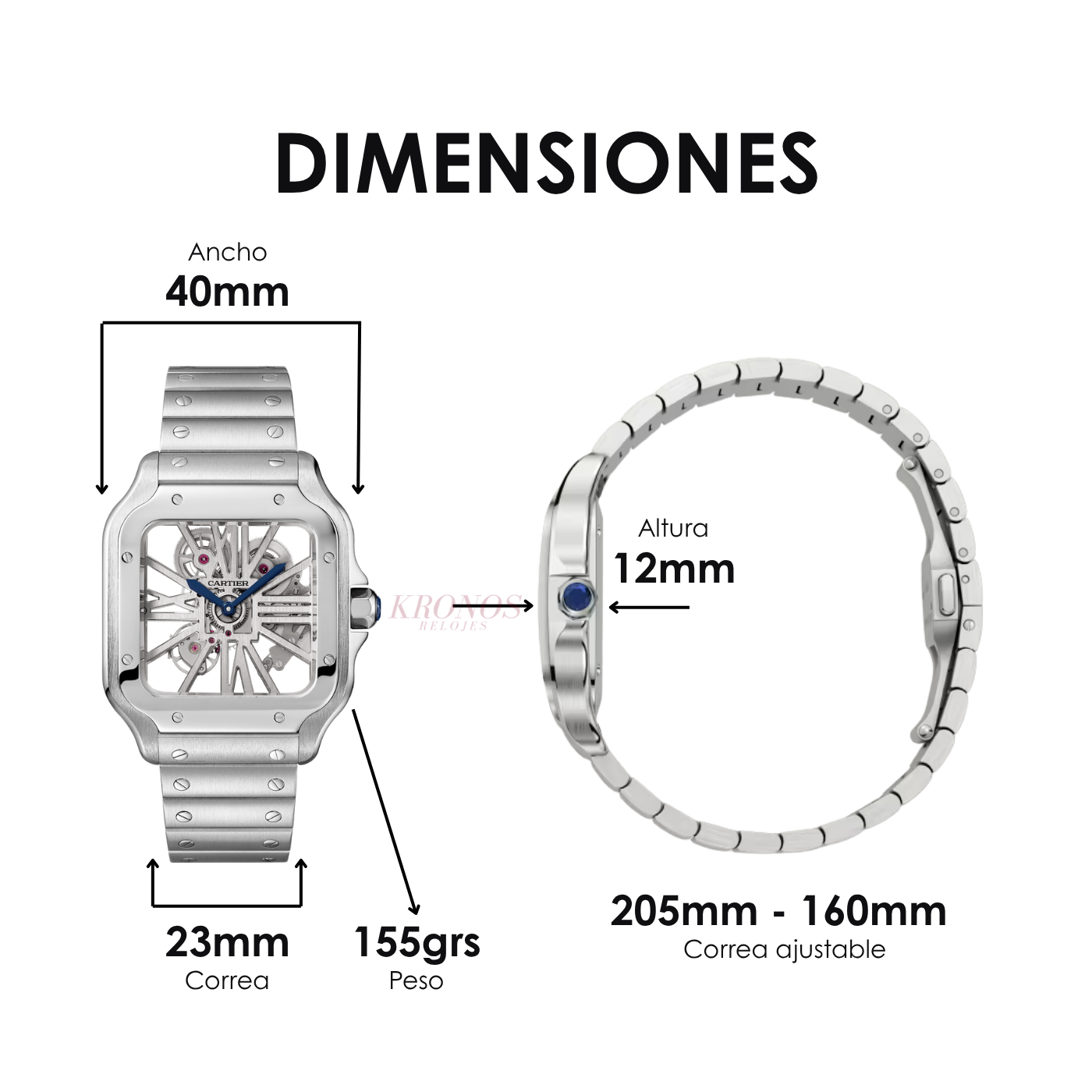 Santos Skeleton – Steel Dial