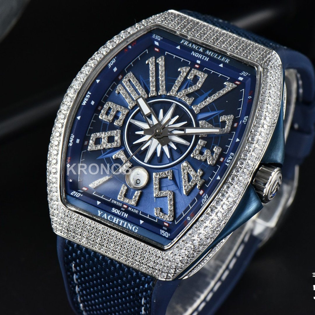 Vanguard 45mm Diamond Blue Dial Blue - Authentic Movement