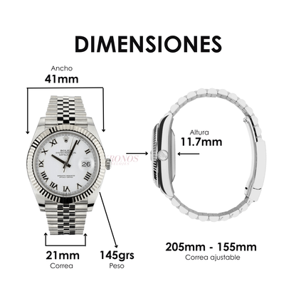 Datejust Oystersteel - White Roman Dial Jubilee Type Rolex