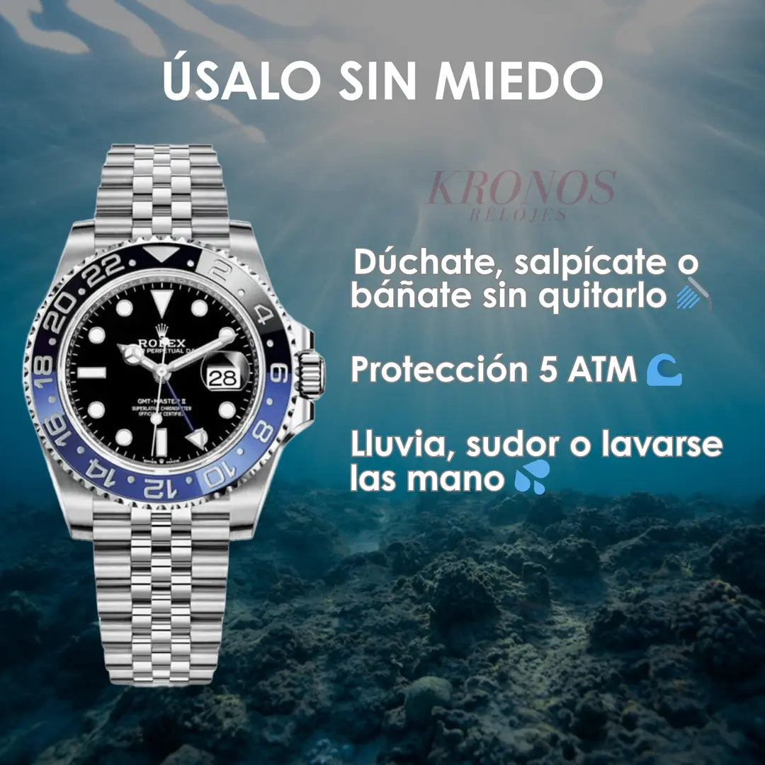 Reloj de pulsera de lujo GMT-Master II Batgirl negro azul Kronos Relojes