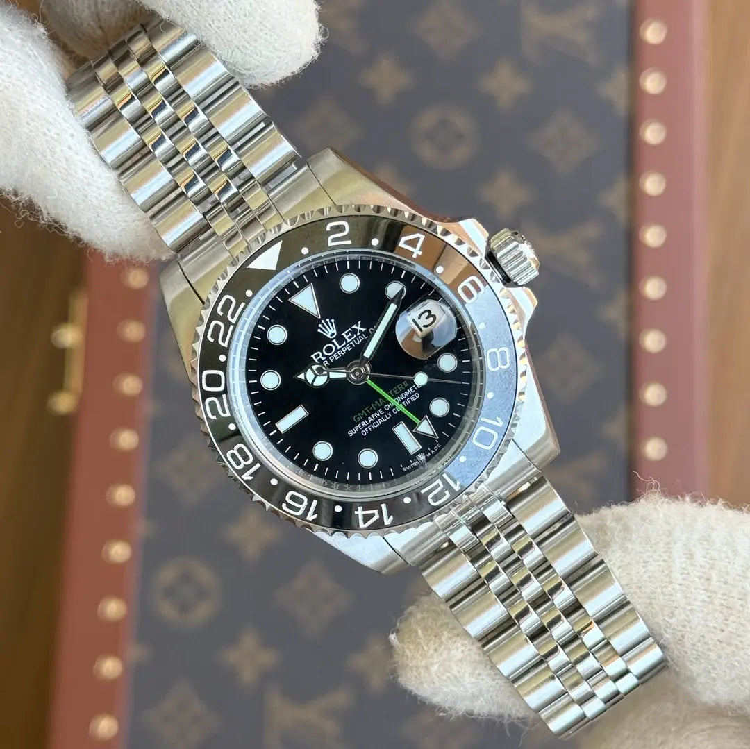 Reloj GMT-Master II acero inoxidable estilo AAA con bisel negro - Kronos Relojes