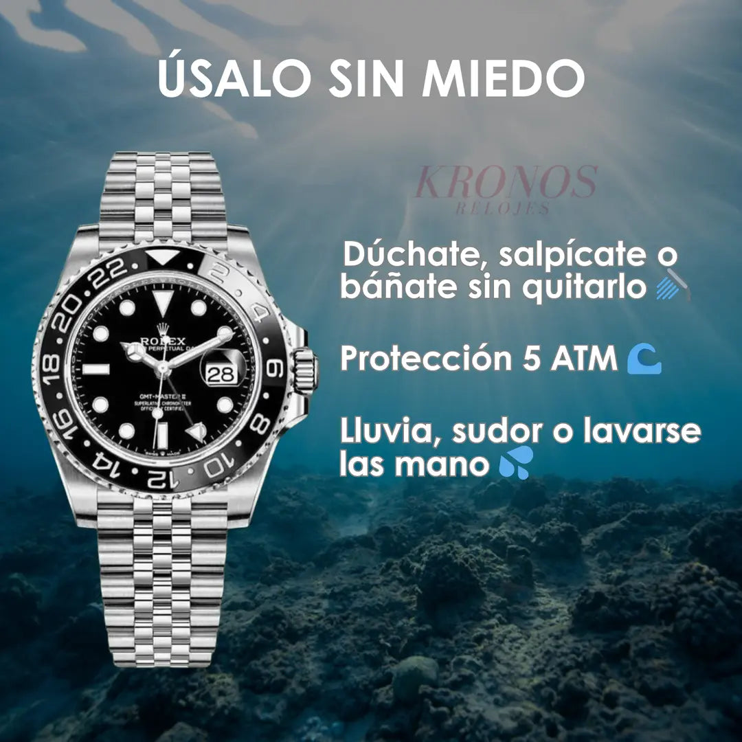 GMT-Master II Oystersteel Black esfera negra reloj deportivo Kronos envíos USA España