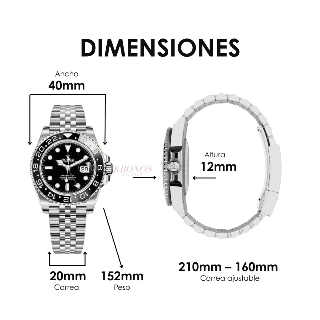 GMT-Master II Oystersteel Black esfera negra reloj deportivo Kronos envíos USA España