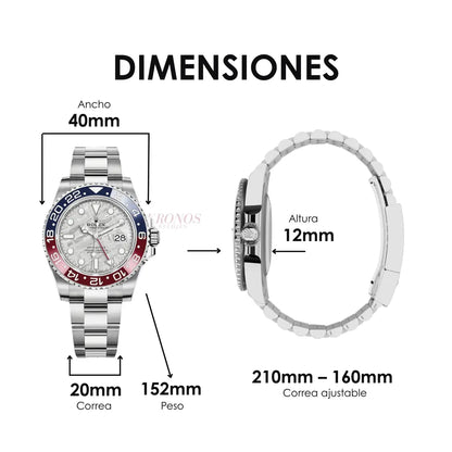 GMT-Master II Superman acero inoxidable resistente agua Kronos