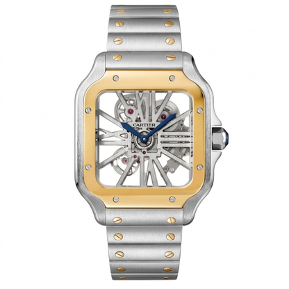 Santos Skeleton – Gold Dial