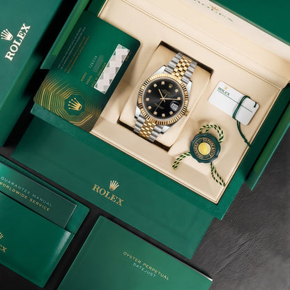 Datejust Rolesor - Black Dial Jubilee Diamonts