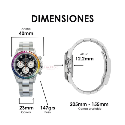 Daytona "Rainbow" Withe Gold – Black Dial Oyster