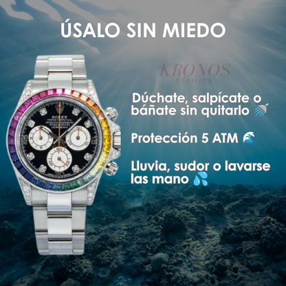 Daytona "Rainbow" Withe Gold – Black Dial Oyster