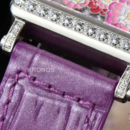 Long Island Ladies 26mm Diamond Mop Dial Purple Swiss - Authentic Movement
