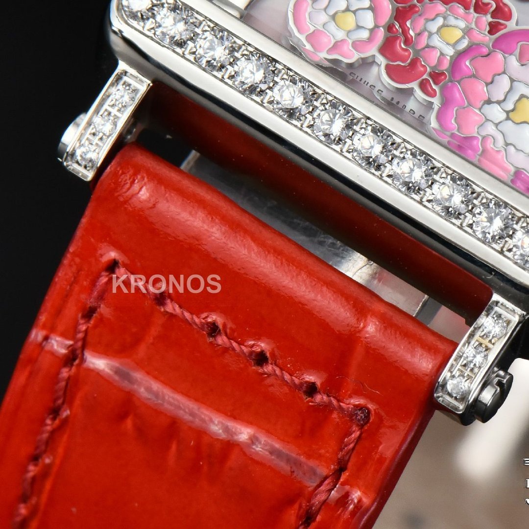 Long Island Ladies 26mm Diamond Dial Red Swiss - Authentic Movement