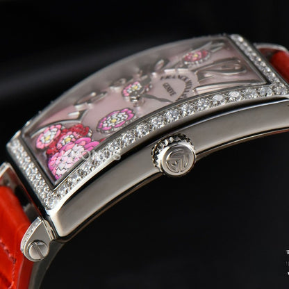 Long Island Ladies 26mm Diamond Dial Red Swiss - Authentic Movement