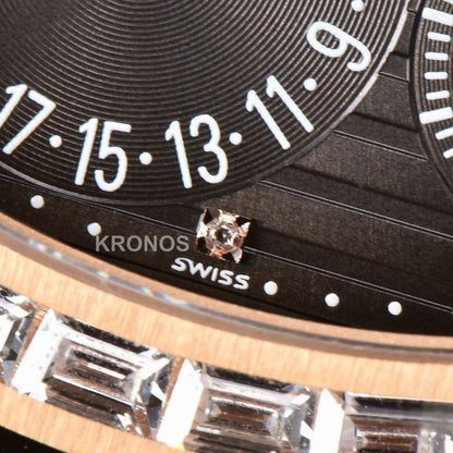 Nautilus 40mm Diamond Gray Dial Diamond Marker Moonphase Brown - Authentic Movement