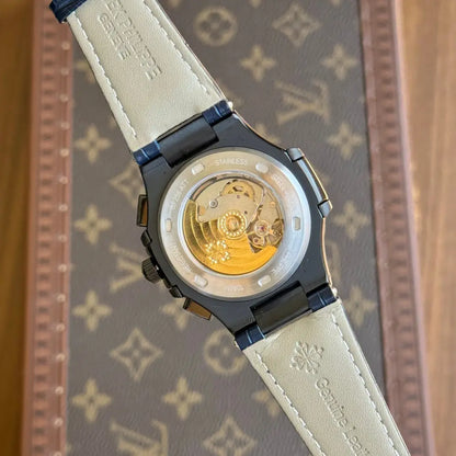 Reloj Nautilus Chronograph inspirado con correa acero inoxidable Kronos