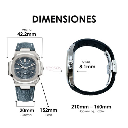 Cronógrafo Nautilus estilo AAA dial azul profesional Kronos Relojes