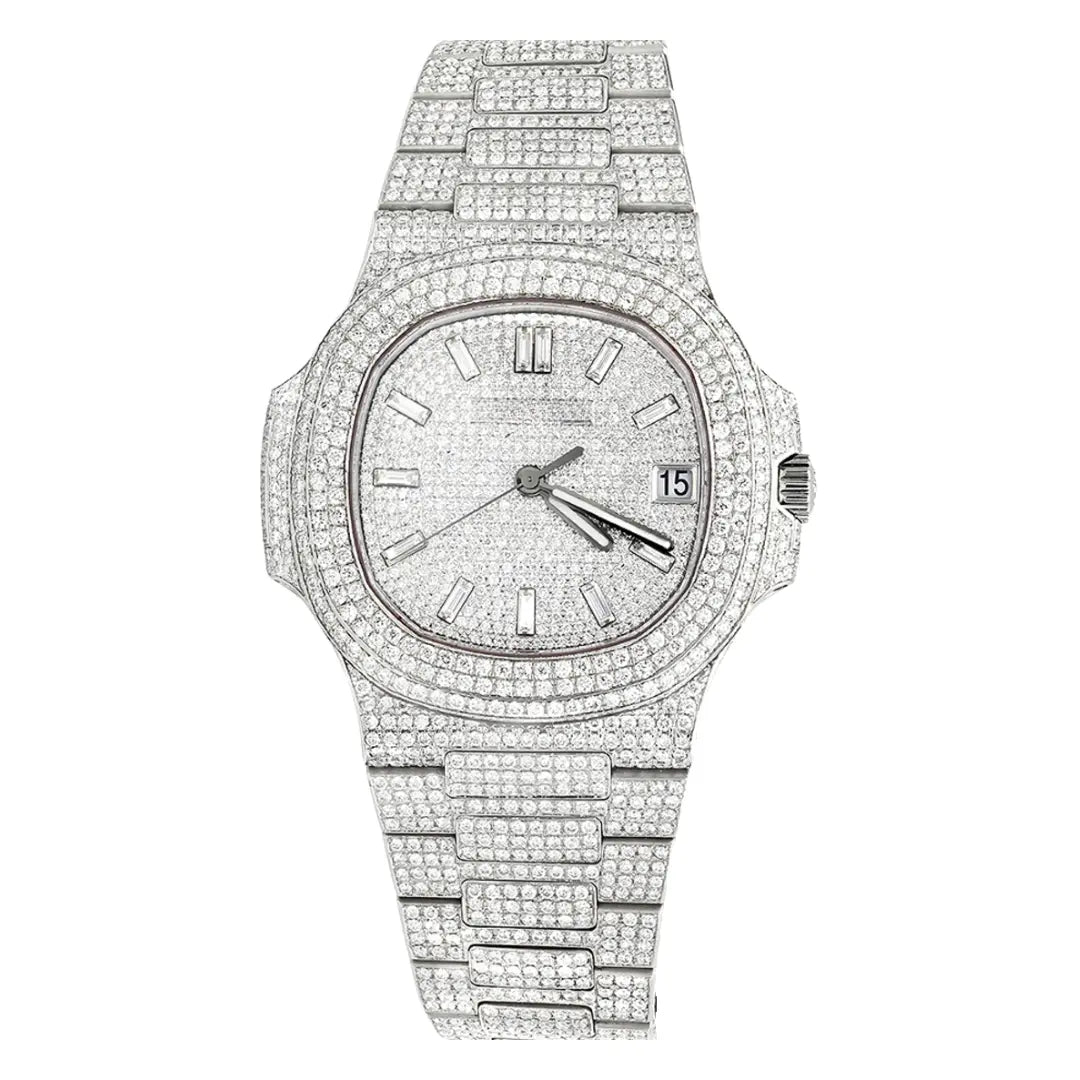 Nautilus Diamond White Dial Kronos Relojes reloj lujo accesible