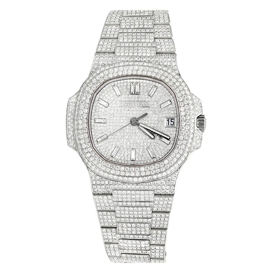 Nautilus Diamond White Dial Kronos Relojes reloj lujo accesible