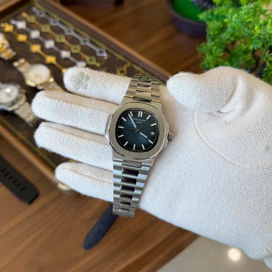 Nautilus Steel esfera azul Kronos Relojes detalle dial